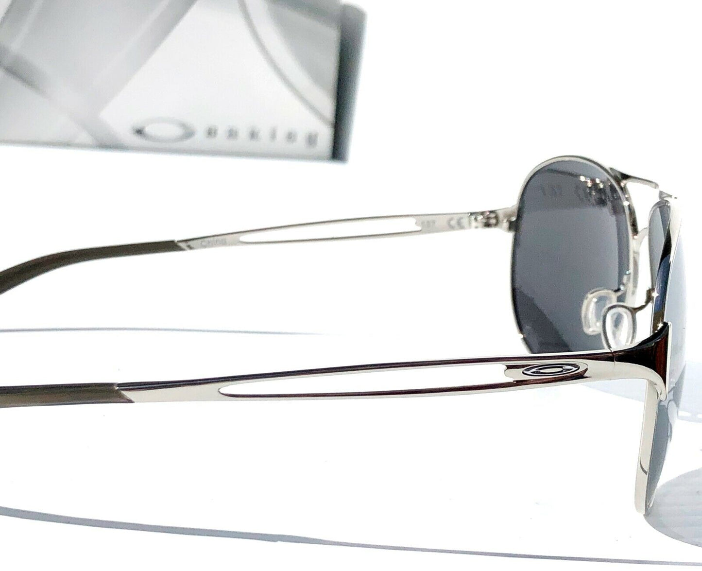 Oakley CAVEAT in Silver Frame with POLARIZED Galaxy Blue lens Sunglasses oo4054 - Two-Lens Bundle!