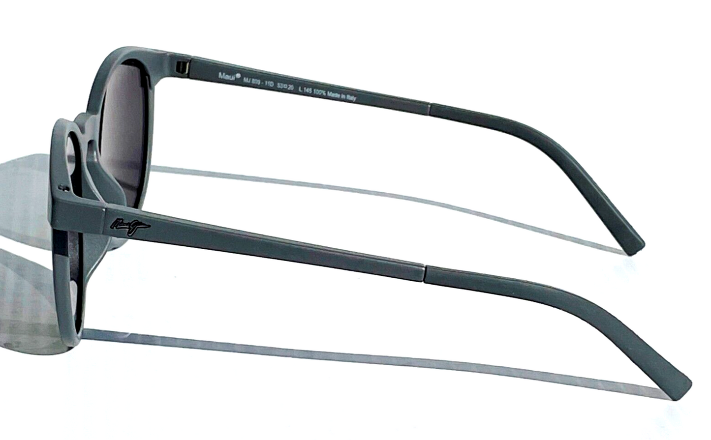 Maui Jim KIAWE Grey Woodgrain Stripe POLARIZED Grey GLASS Sunglass 809-11D