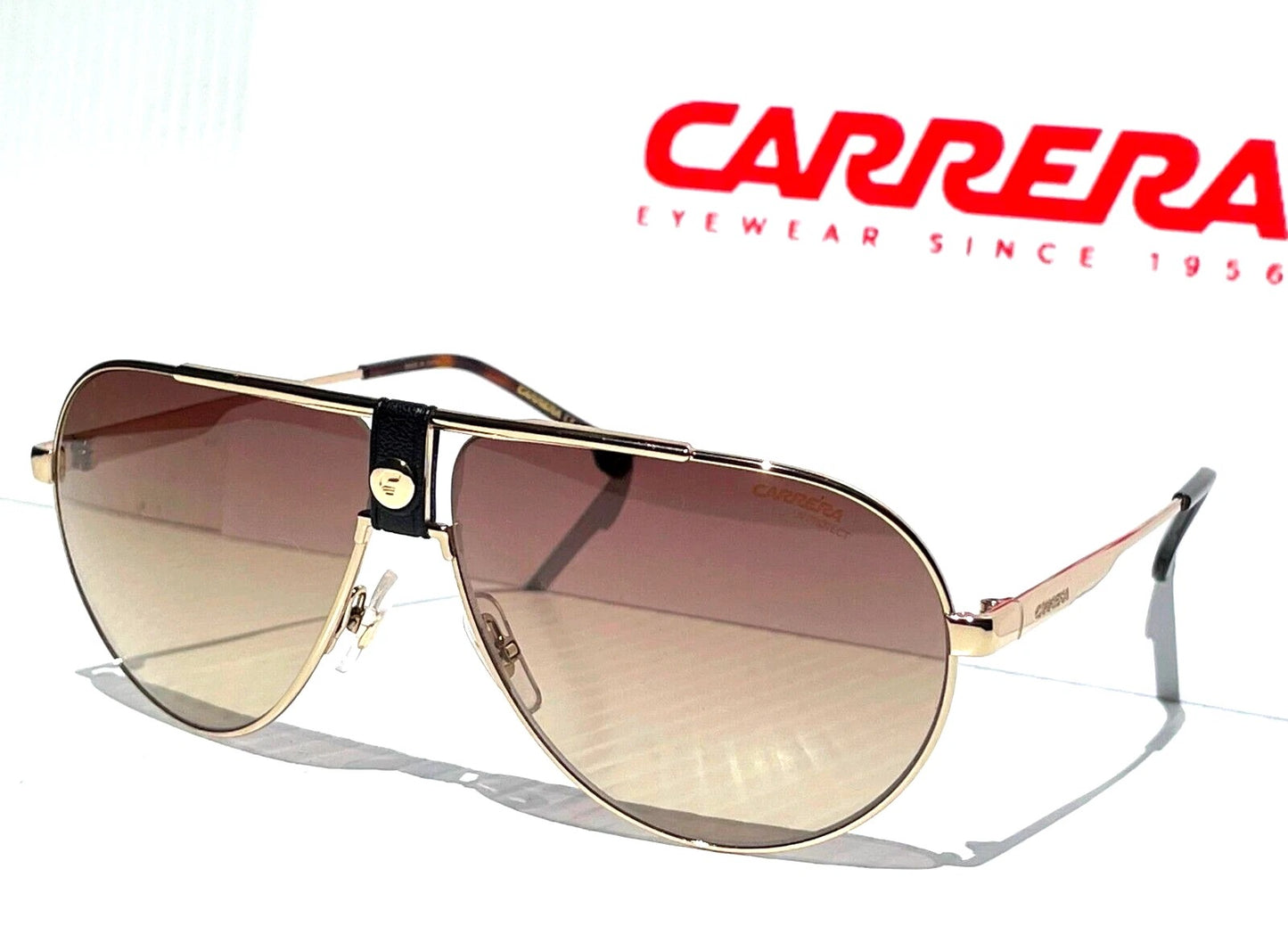 CARRERA Polished Gold Havana Frame Brown Gradient Lens Sunglass 1033/S 06J