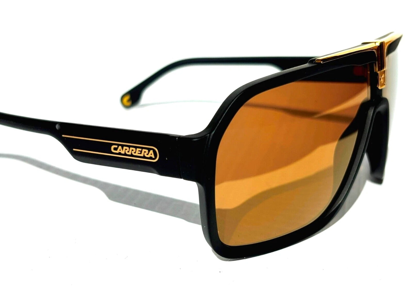 CARRERA Matte Black Gold Frame Gold Brown Lens Sunglass 1014/S I46K1