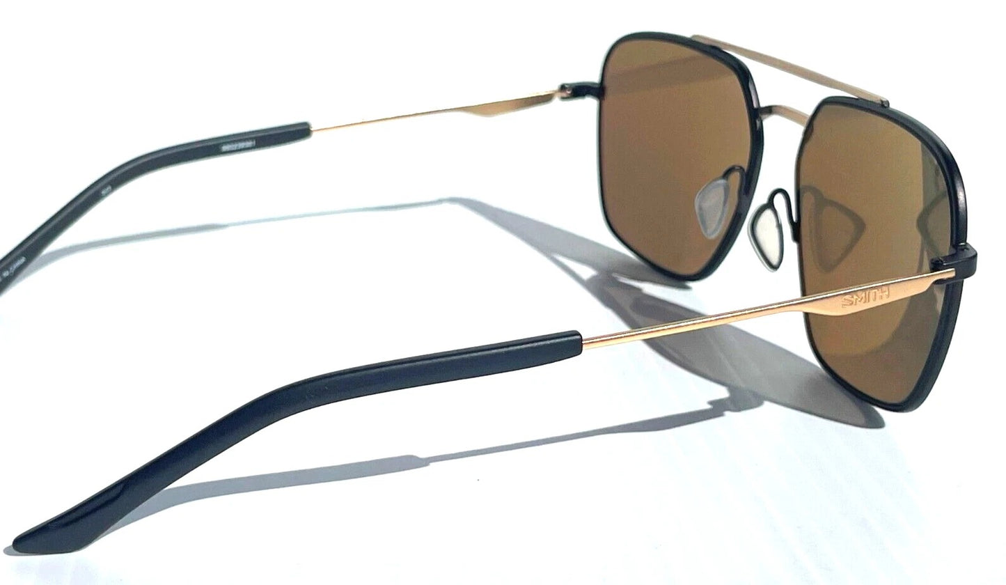 Smith Optics DOUBLEDSAM Matte Black & Gold Frame Chromapop Brown Lens Sunglass 0I46
