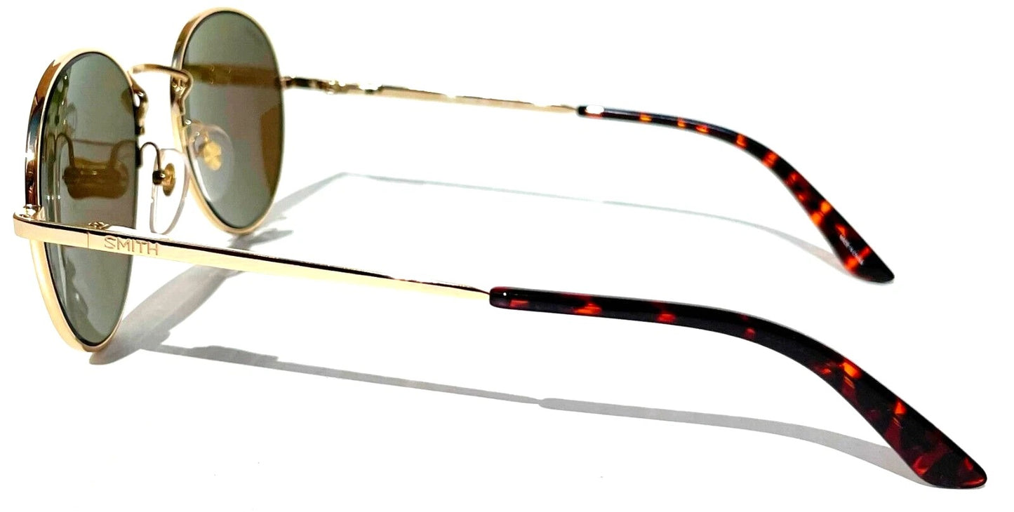 Smith Optics PREP Shiny Gold Frame Carbonic POLARIZED Green Mirror Lens Sunglass 5Z