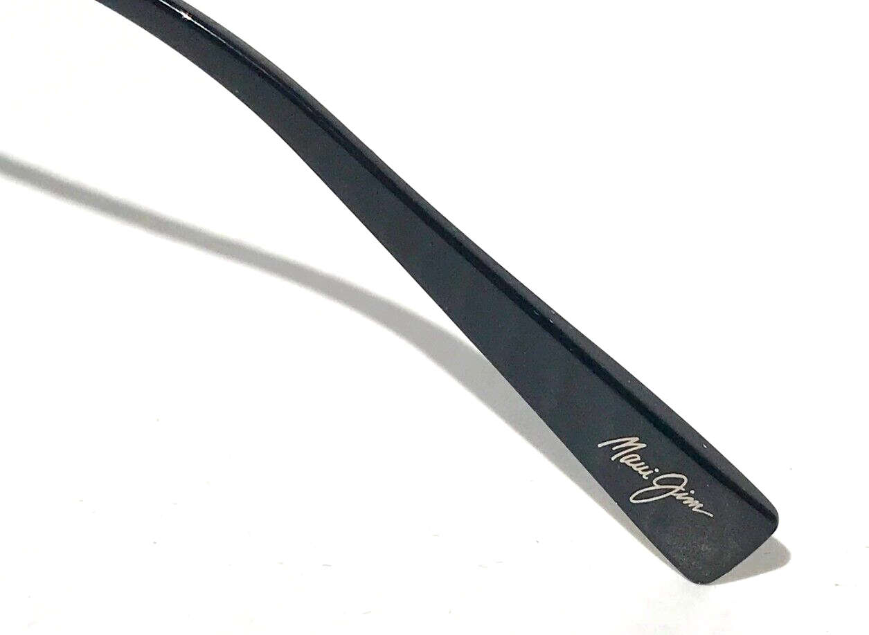 Maui Jim BOWLINE Black Gloss with Matte Round POLARIZED Gray Sunglass 557-02