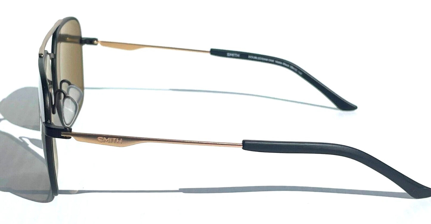 Smith Optics DOUBLEDSAM Matte Black & Gold Frame Chromapop Brown Lens Sunglass 0I46