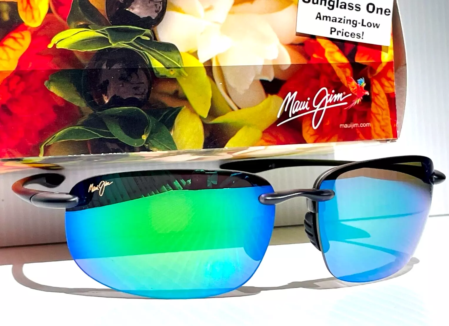 Maui Jim HOOKIPA XL Matte Black POLARIZED Maui Green Lens Sunglass GM456 14