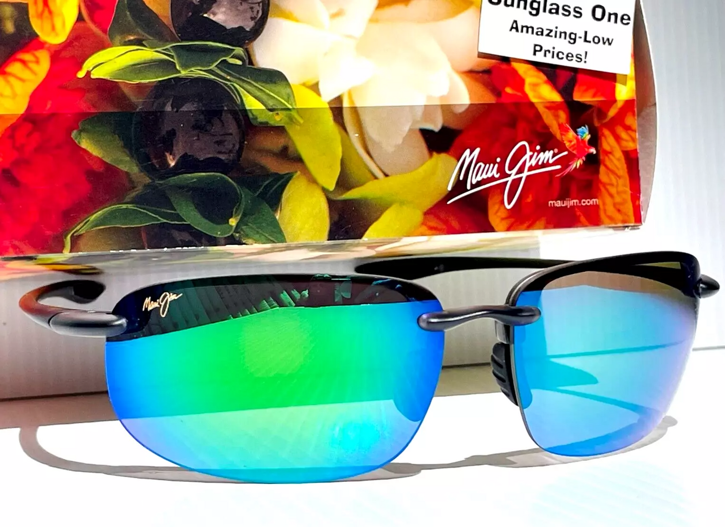 Maui Jim HOOKIPA XL Matte Black POLARIZED Maui Green Lens Sunglass GM456-14