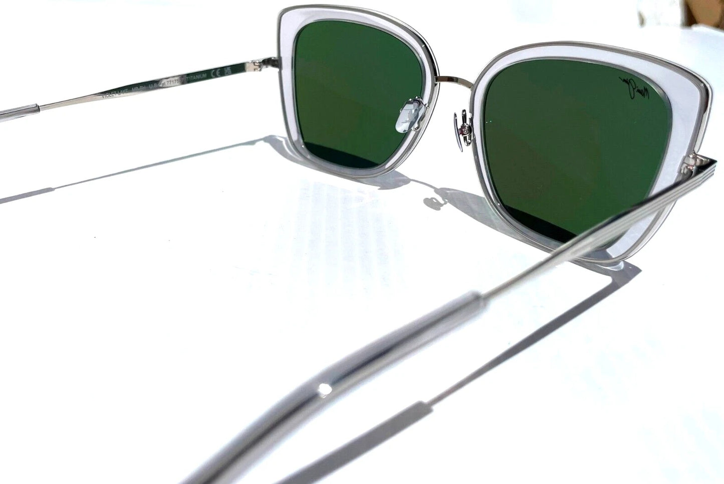 Maui Jim VIOLET LAKE Transparent Clear Frame POLARIZED Maui Blue Lens Sunglass B843-11
