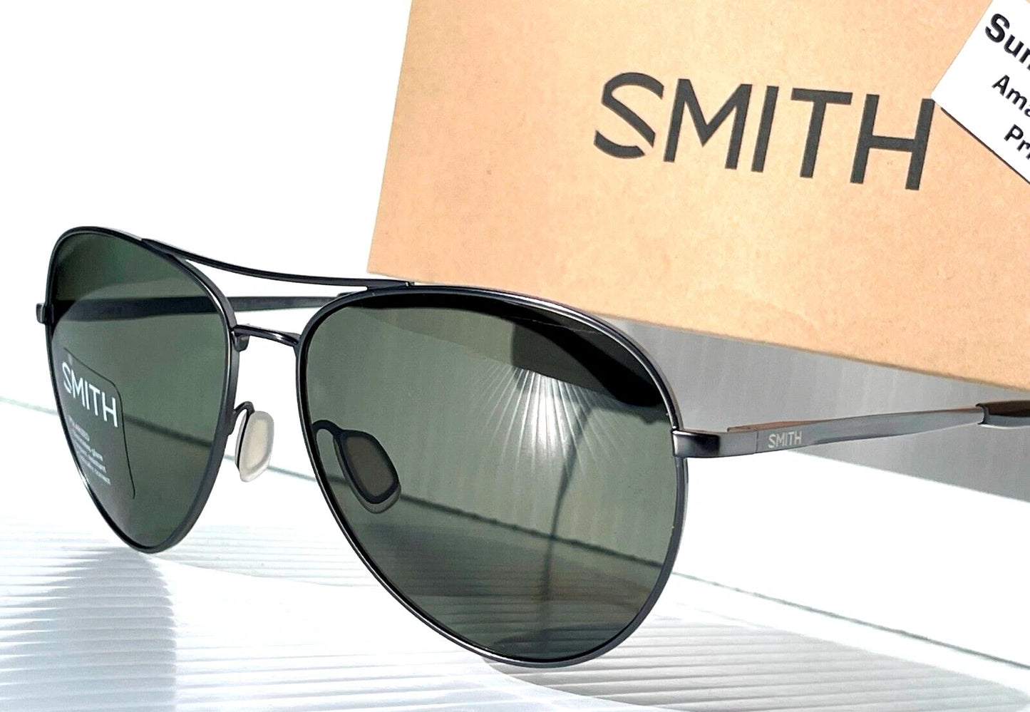 Smith Optics LAYBACK Matte Gunmetal Frame Carbonic POLARIZED Grey Green Lens Sunglass R80