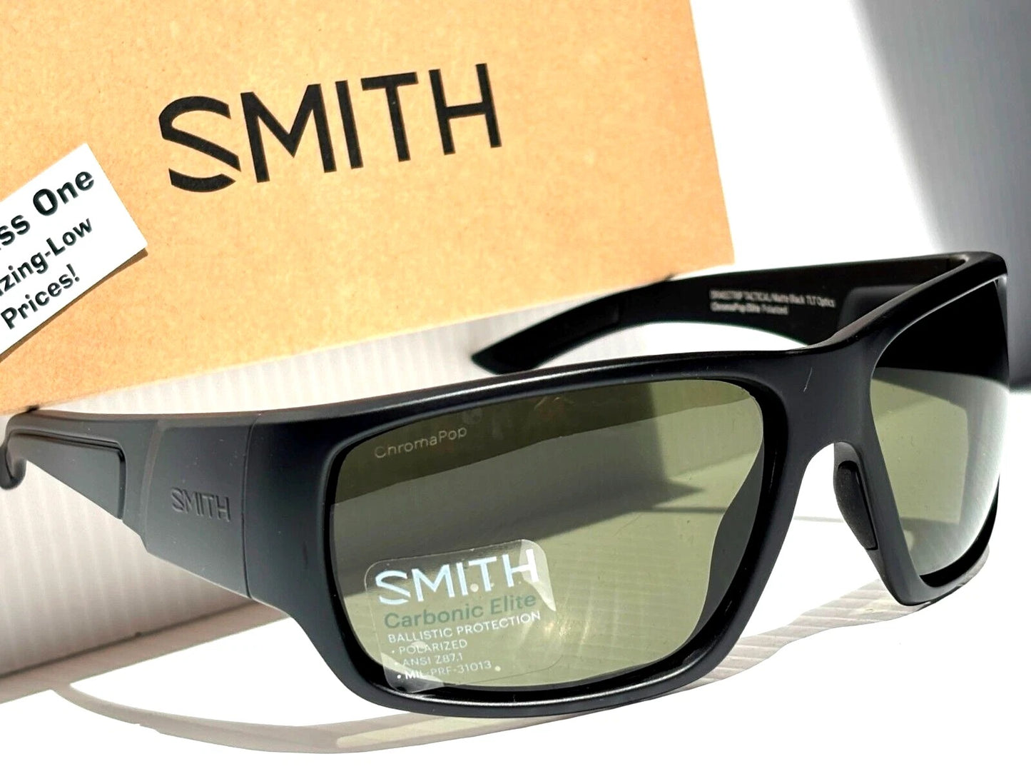 Smith Optics DRAGSTRIP TACTICAL Matte Black Frame ChromaPop POLARIZED Gray Green Lens Sunglass