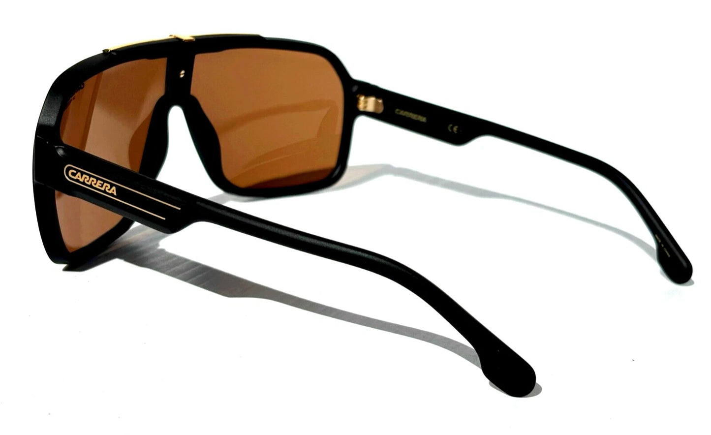 CARRERA Matte Black Gold Frame Gold Brown Lens Sunglass 1014/S I46K1