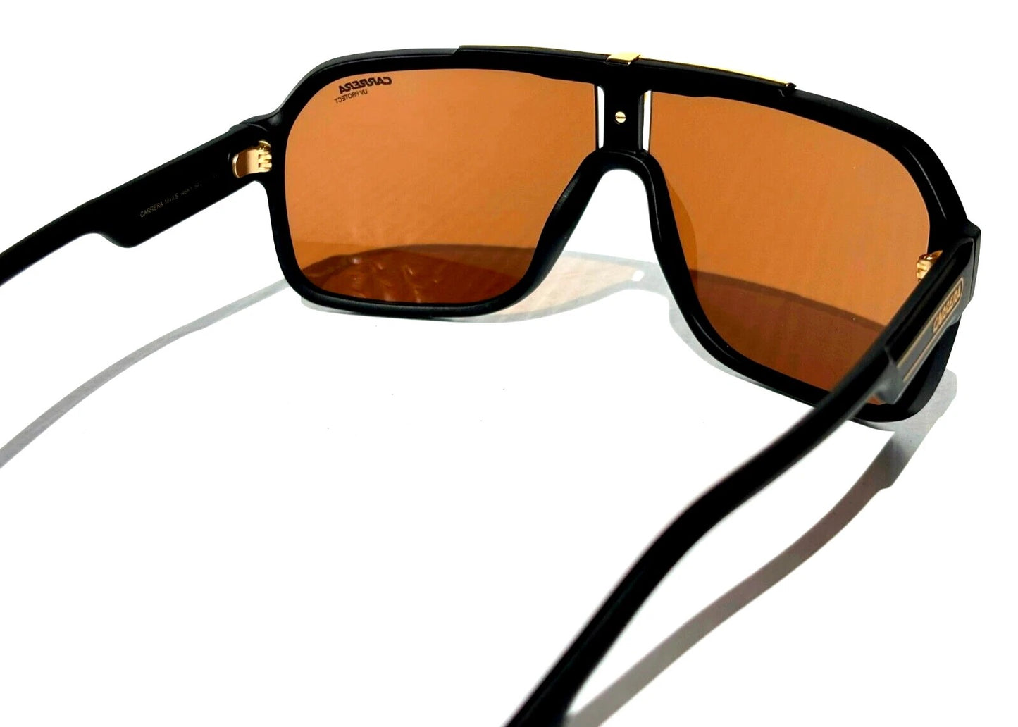 CARRERA Matte Black Gold Frame Gold Brown Lens Sunglass 1014/S I46K1