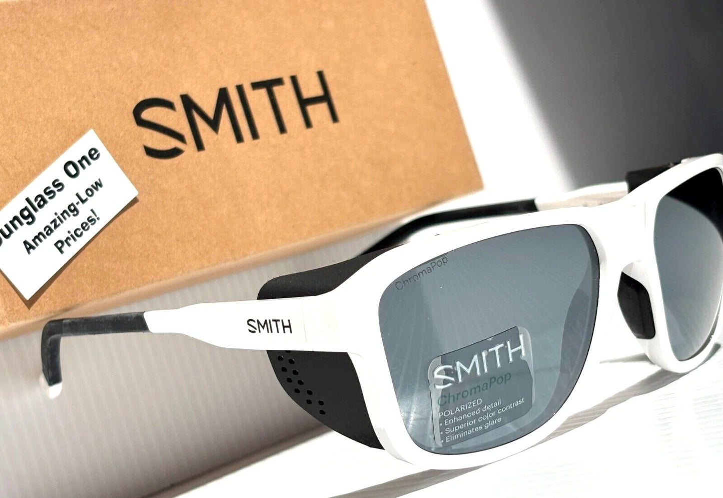 Smith Optics EMBARK White Frame ChromaPop POLARIZED Platinum Mirror Lens Sunglass