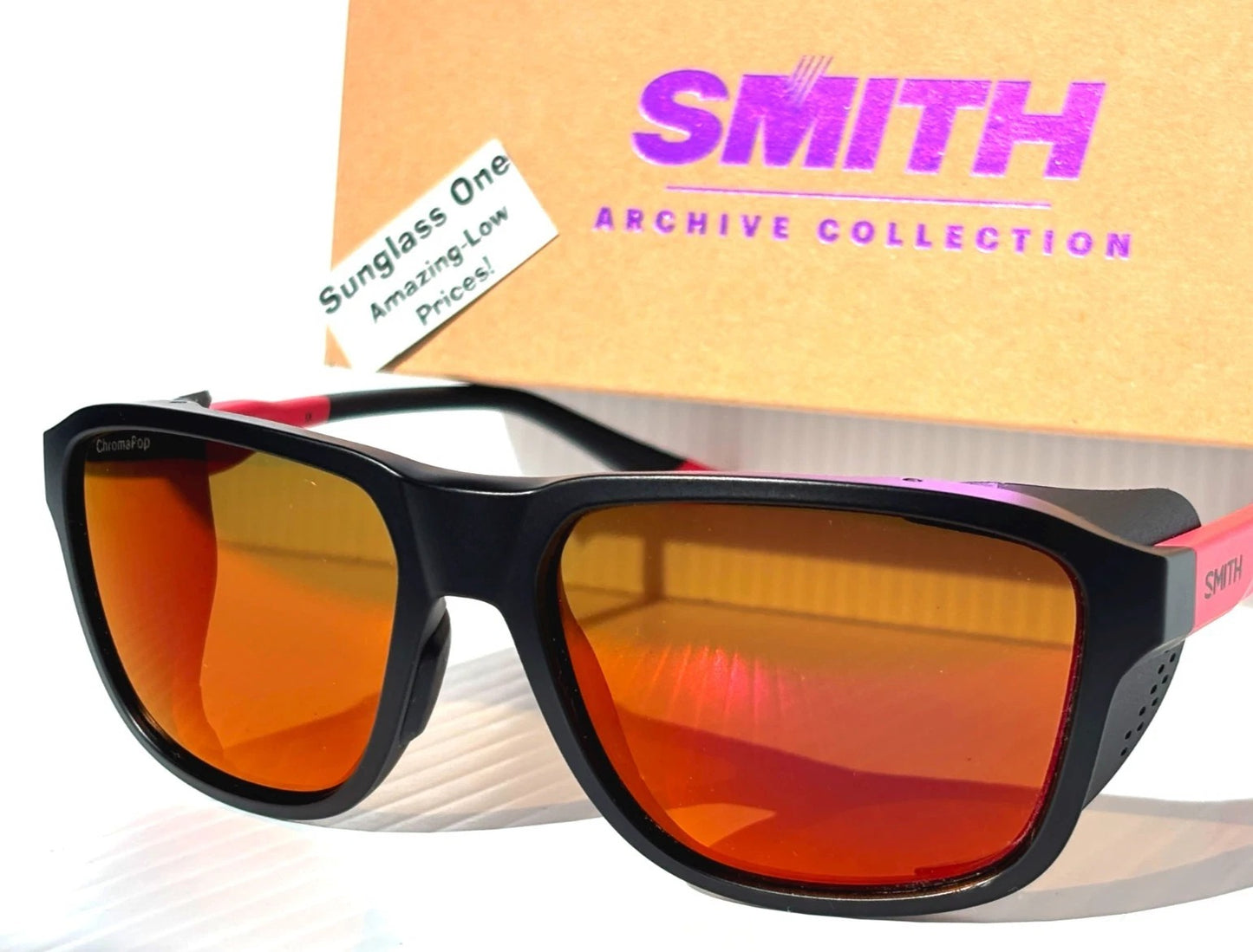 Smith Optics EMBARK Matte Black Horizon Red Frame ChromaPop POLARIZED Red Mirror Sunglass