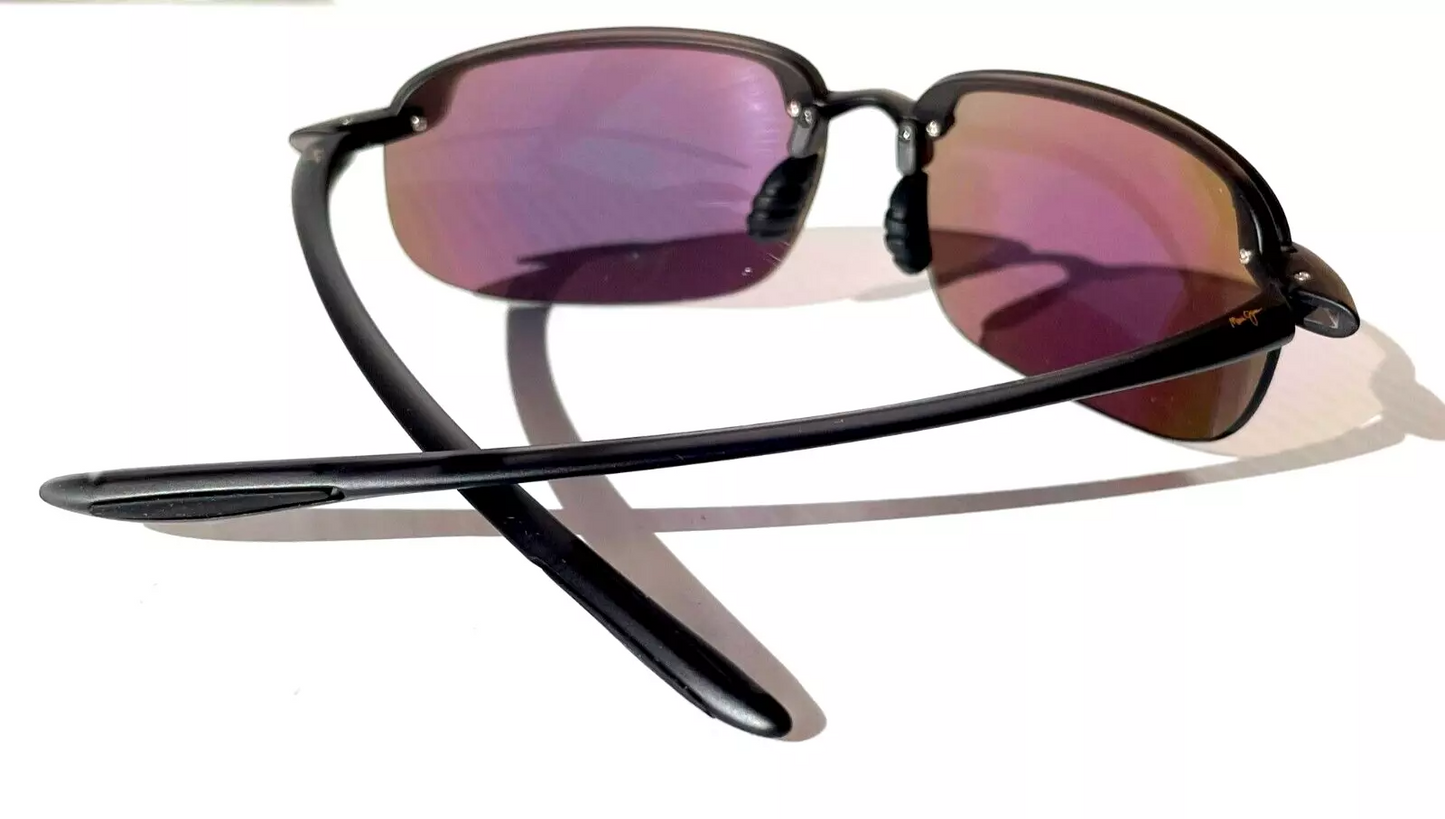Maui Jim HOOKIPA XL Matte Black POLARIZED Maui Green Lens Sunglass GM456-14