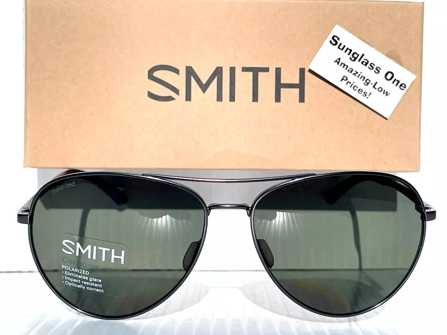 Smith Optics LAYBACK Matte Gunmetal Frame Carbonic POLARIZED Grey Green Lens Sunglass R80
