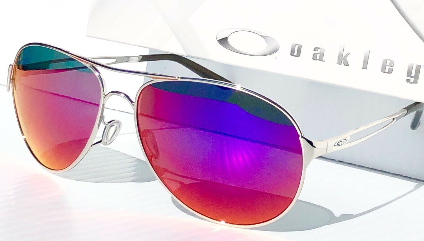 Oakley CAVEAT in Silver Frame with POLARIZED Galaxy Magenta Lens Sunglasses oo4054 - Two-Lens Bundle!