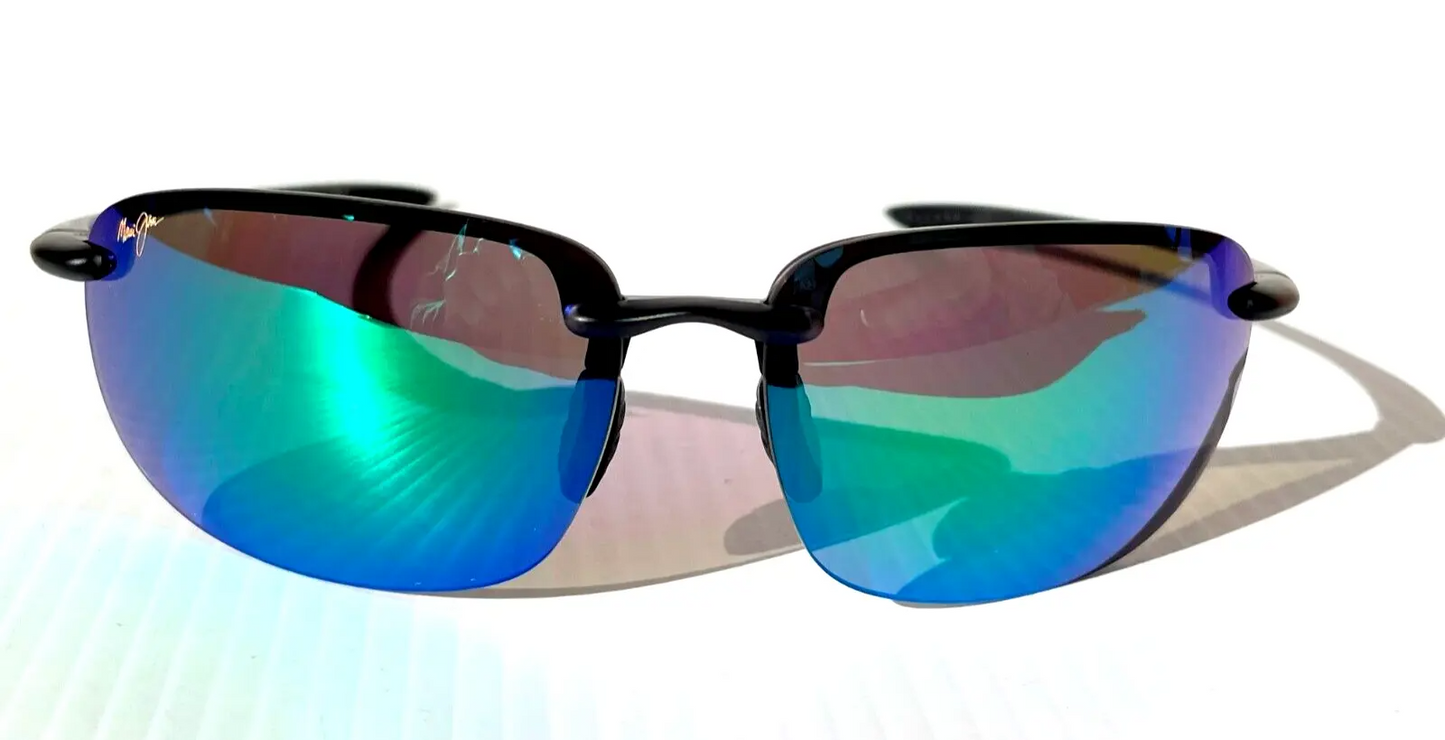 Maui Jim HOOKIPA XL Matte Black POLARIZED Maui Green Lens Sunglass GM456-14