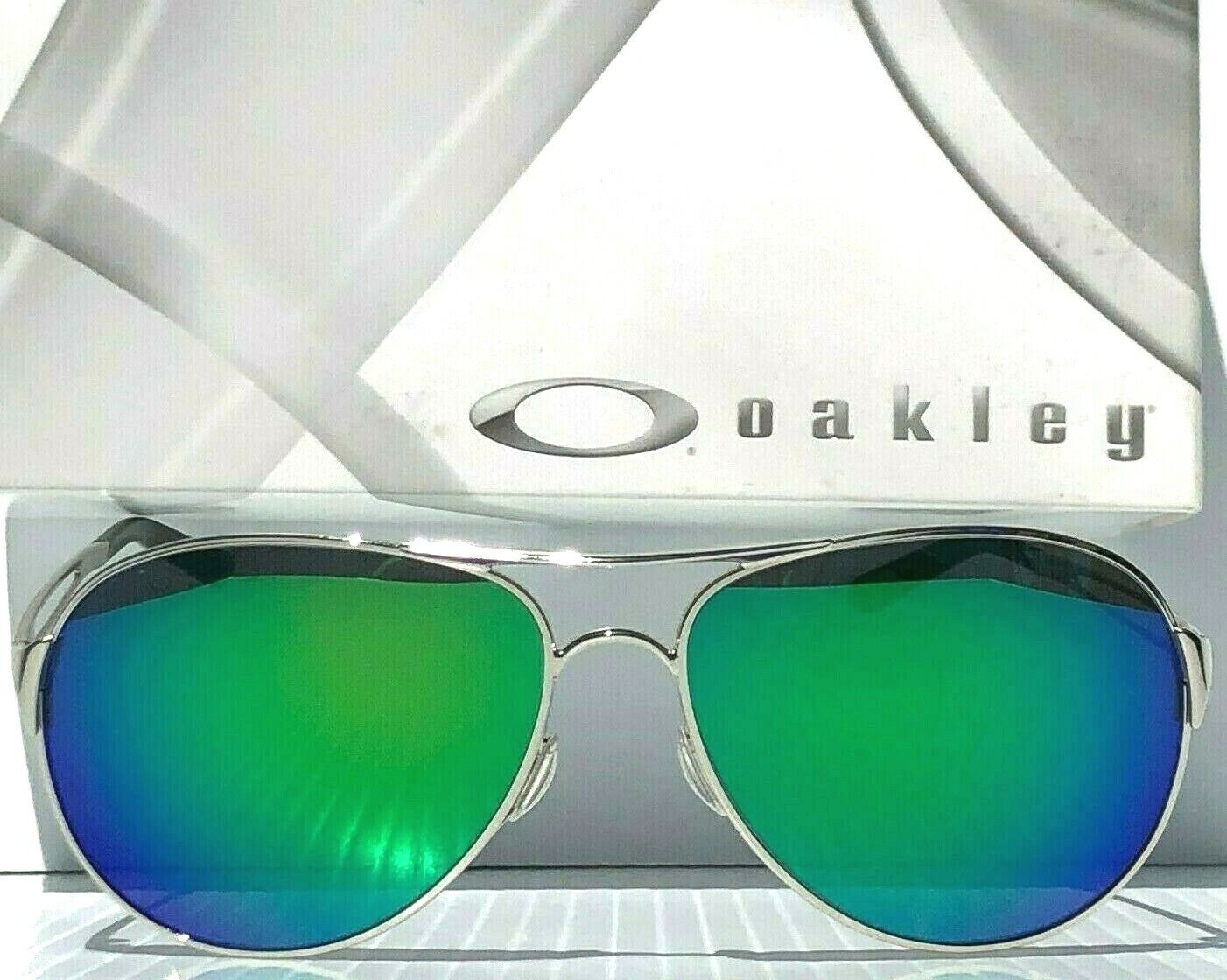 Oakley CAVEAT in Silver Frame with POLARIZED Galaxy Jade lens Sunglasses oo4054 - Two-Lens Bundle!