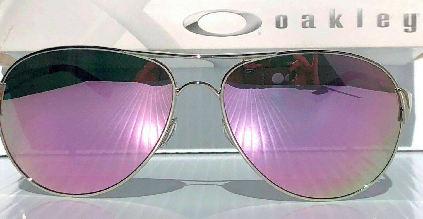 Oakley CAVEAT in Silver Frame with POLARIZED Galaxy Rose Gold lens Sunglasses oo4054 - Two-Lens Bundle!