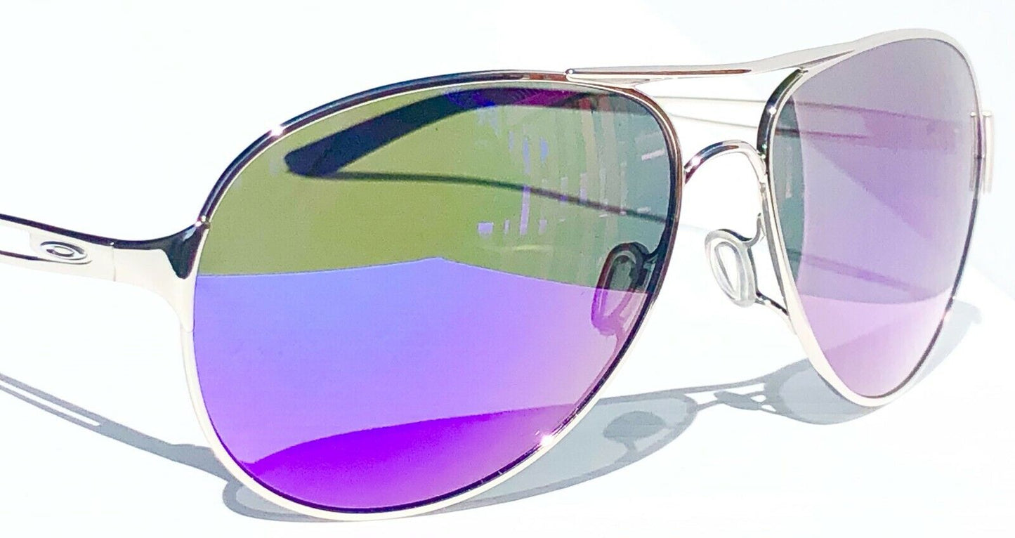 Oakley CAVEAT in Silver Frame with POLARIZED Galaxy Blue lens Sunglasses oo4054 - Two-Lens Bundle!