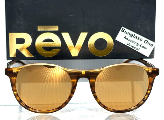 REVO NOLITA Amber Horn POLARIZED Champagne Gold Lens Sunglass RE 2200 11 CH