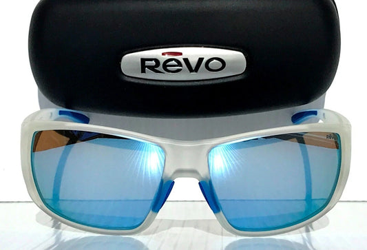REVO DUNE Matte Crystal Clear POLARIZED Blue Lens Sunglass RE 1202 09 BL