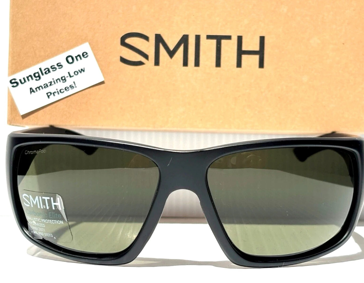 Smith Optics DRAGSTRIP TACTICAL Matte Black Frame ChromaPop POLARIZED Gray Green Lens Sunglass