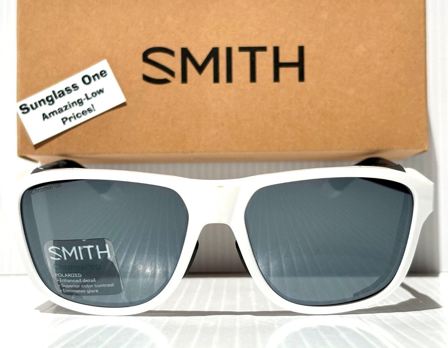 Smith Optics EMBARK White Frame ChromaPop POLARIZED Platinum Mirror Lens Sunglass