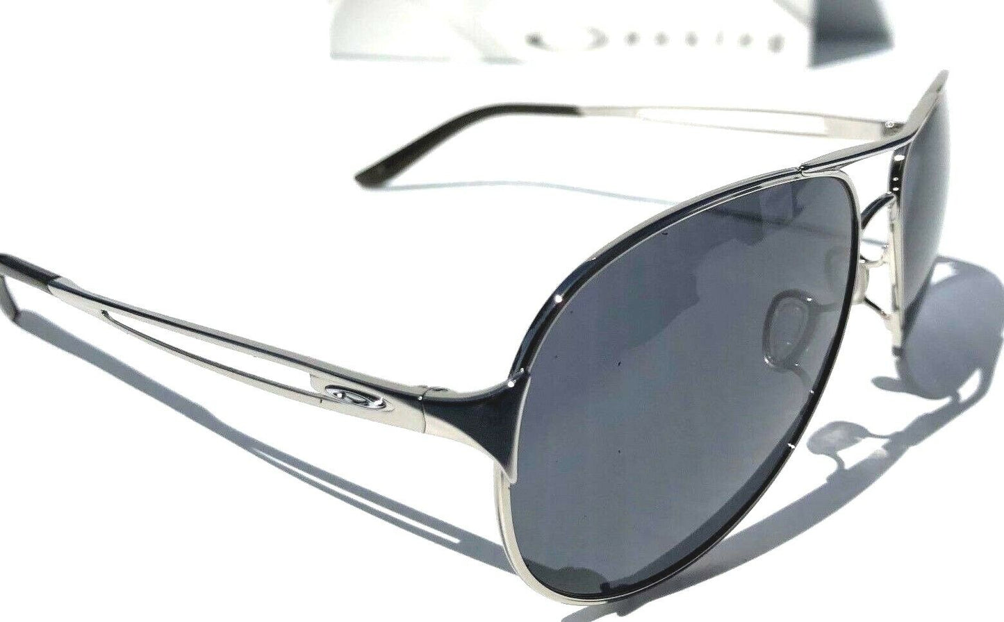 Oakley CAVEAT in Silver Frame with POLARIZED Galaxy Black Lens Sunglasses oo4054 - Two-Lens Bundle!
