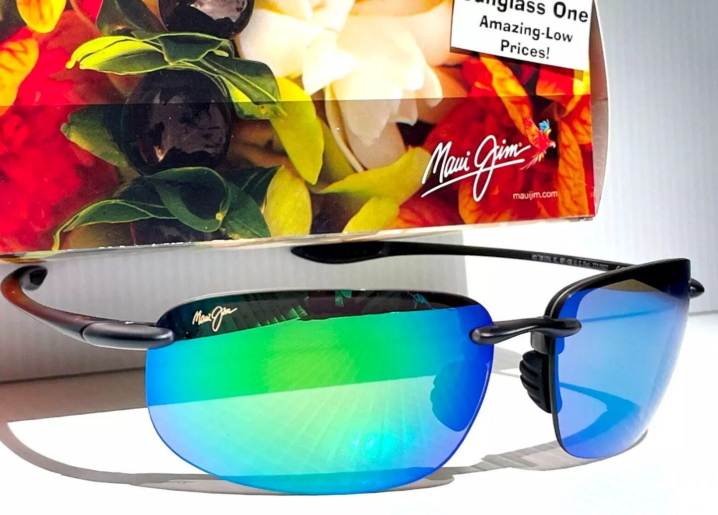 Maui Jim HOOKIPA XL Matte Black POLARIZED Maui Green Lens Sunglass GM456-14