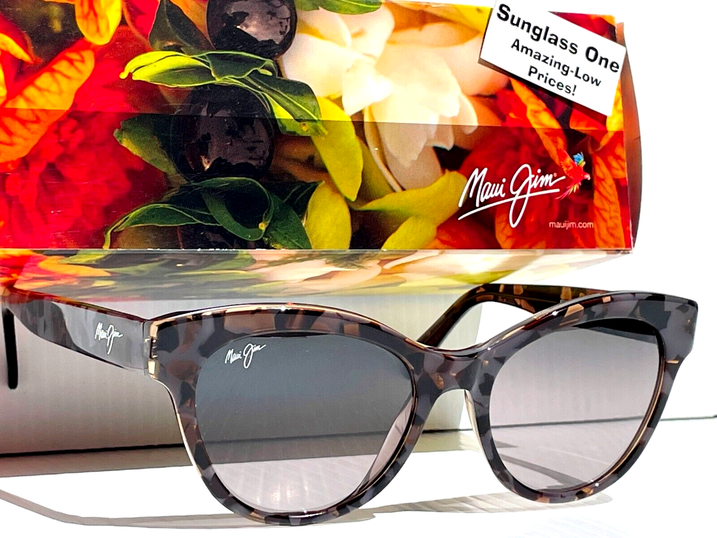 Maui Jim KUUIPO Dove Tortoise Frame POLARIZED Grey GLASS lens Sunglass GS799-27A