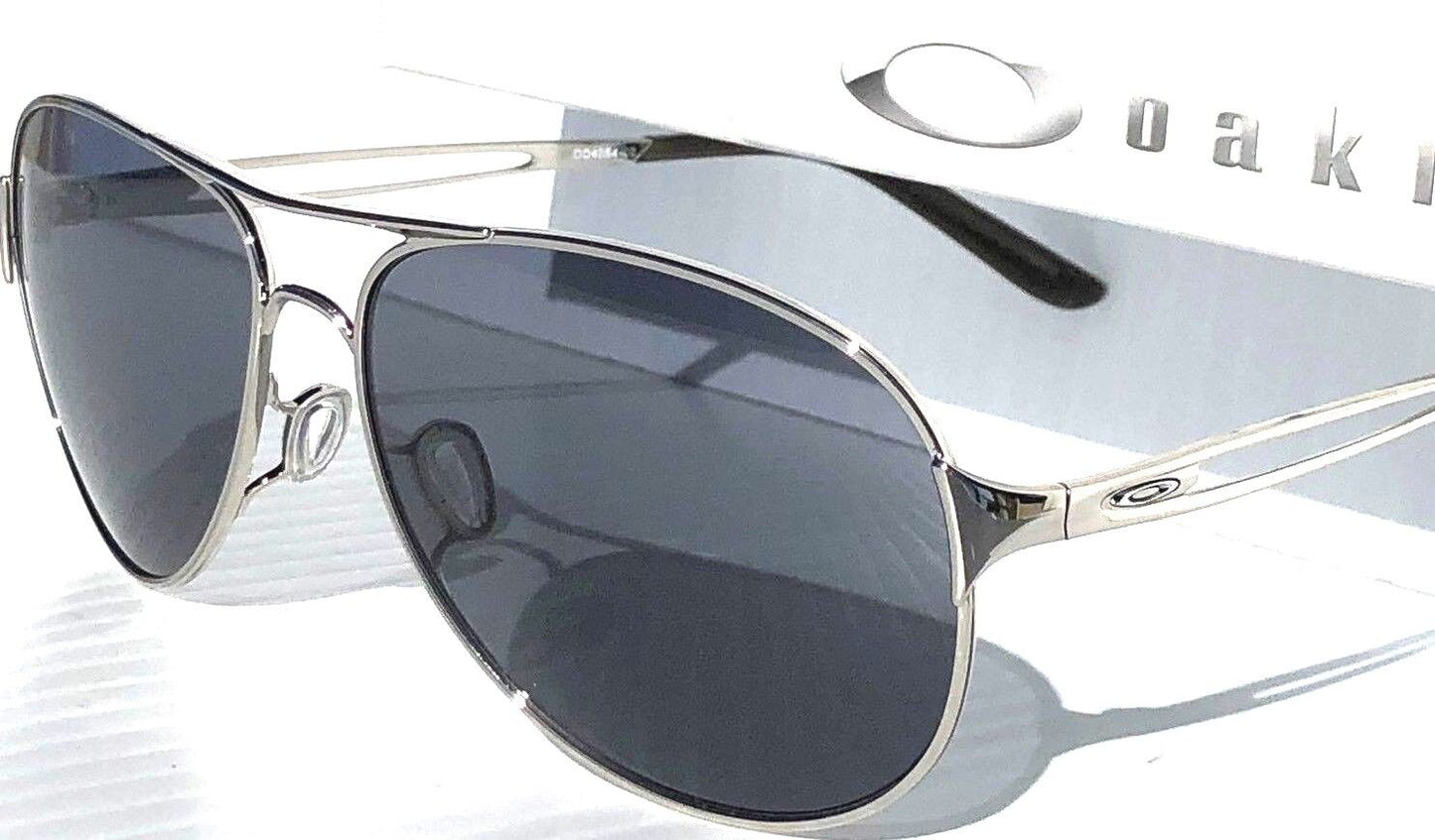 Oakley CAVEAT in Silver Frame with POLARIZED Galaxy Black Lens Sunglasses oo4054 - Two-Lens Bundle!