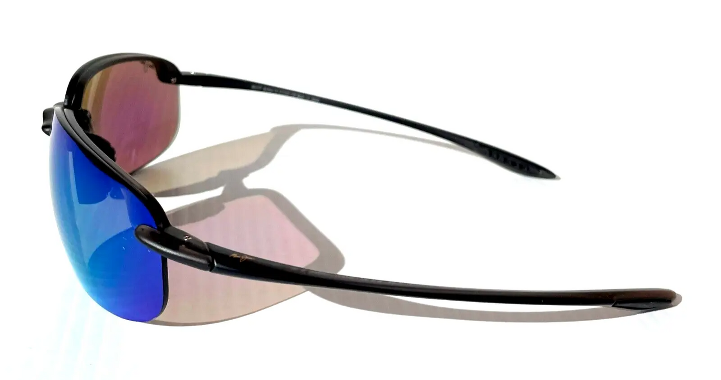 Maui Jim HOOKIPA XL Matte Black POLARIZED Maui Green Lens Sunglass GM456-14