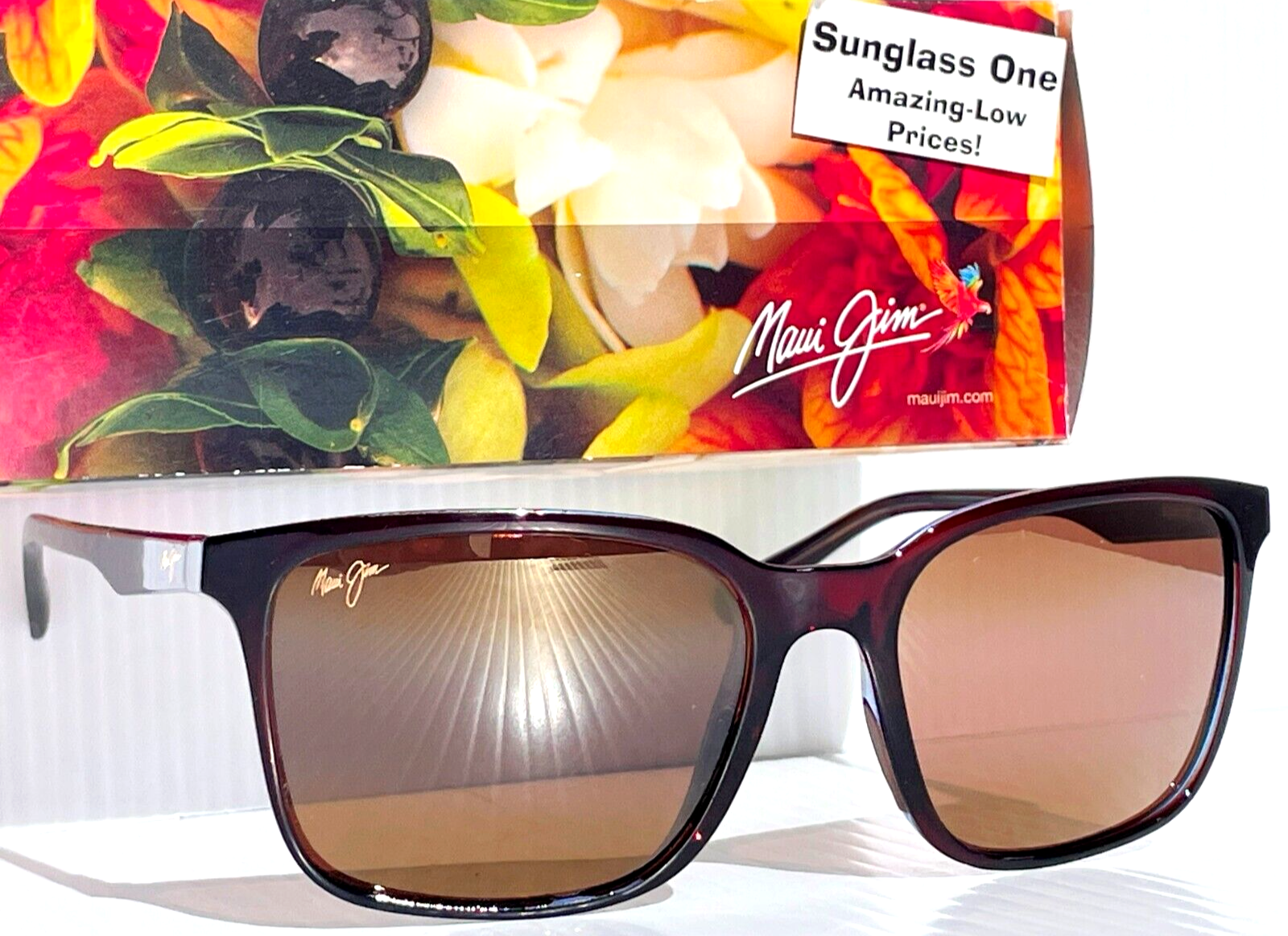 Maui Jim WILD COAST Rootbeer Frame POLARIZED Bronze GLASS Lens Sunglas SunglassOne