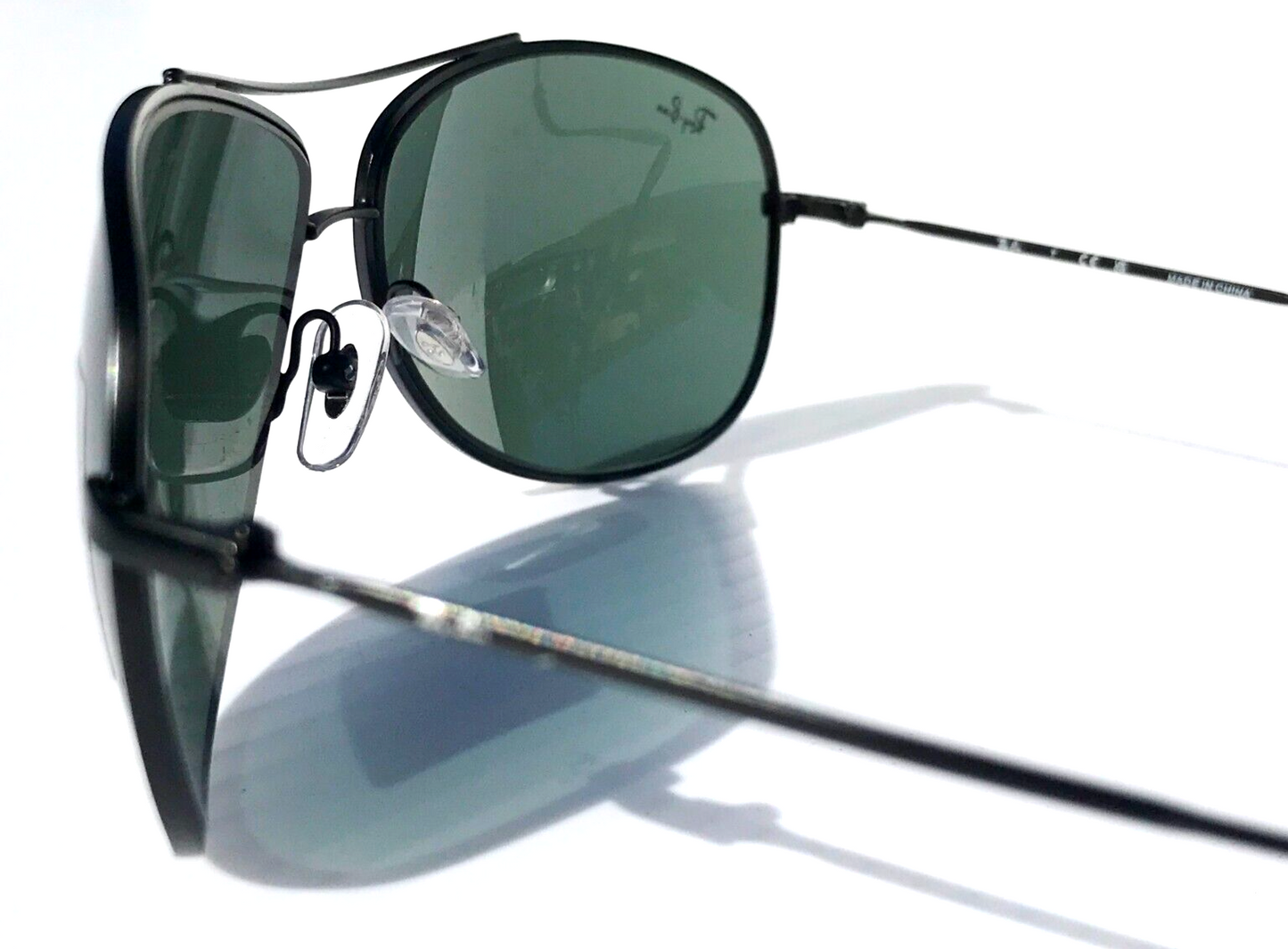 Ray Ban Matte Black AVIATOR Frame Gray Green Lens Sunglass RB 3293 006/71