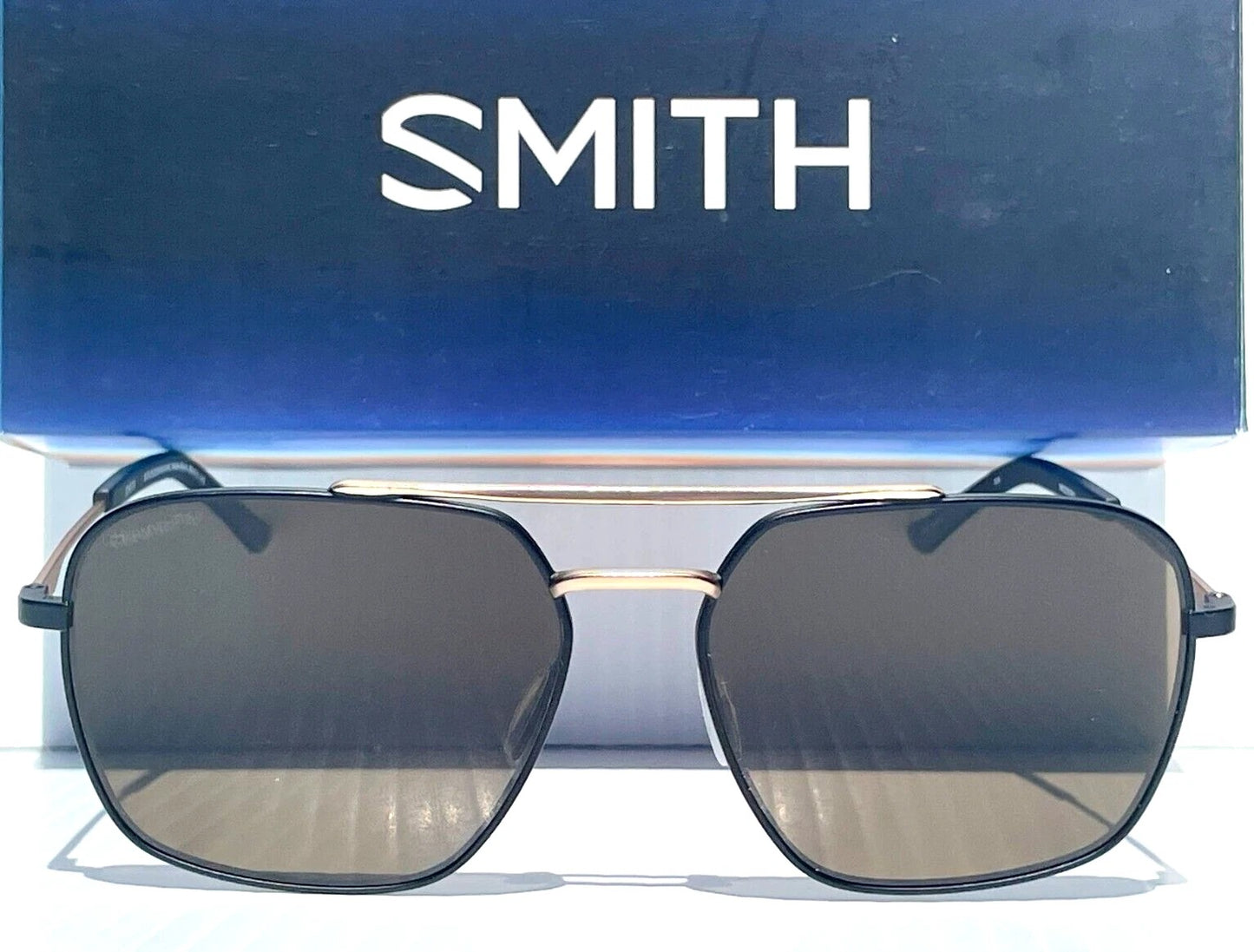 Smith Optics DOUBLEDSAM Matte Black & Gold Frame Chromapop Brown Lens Sunglass 0I46