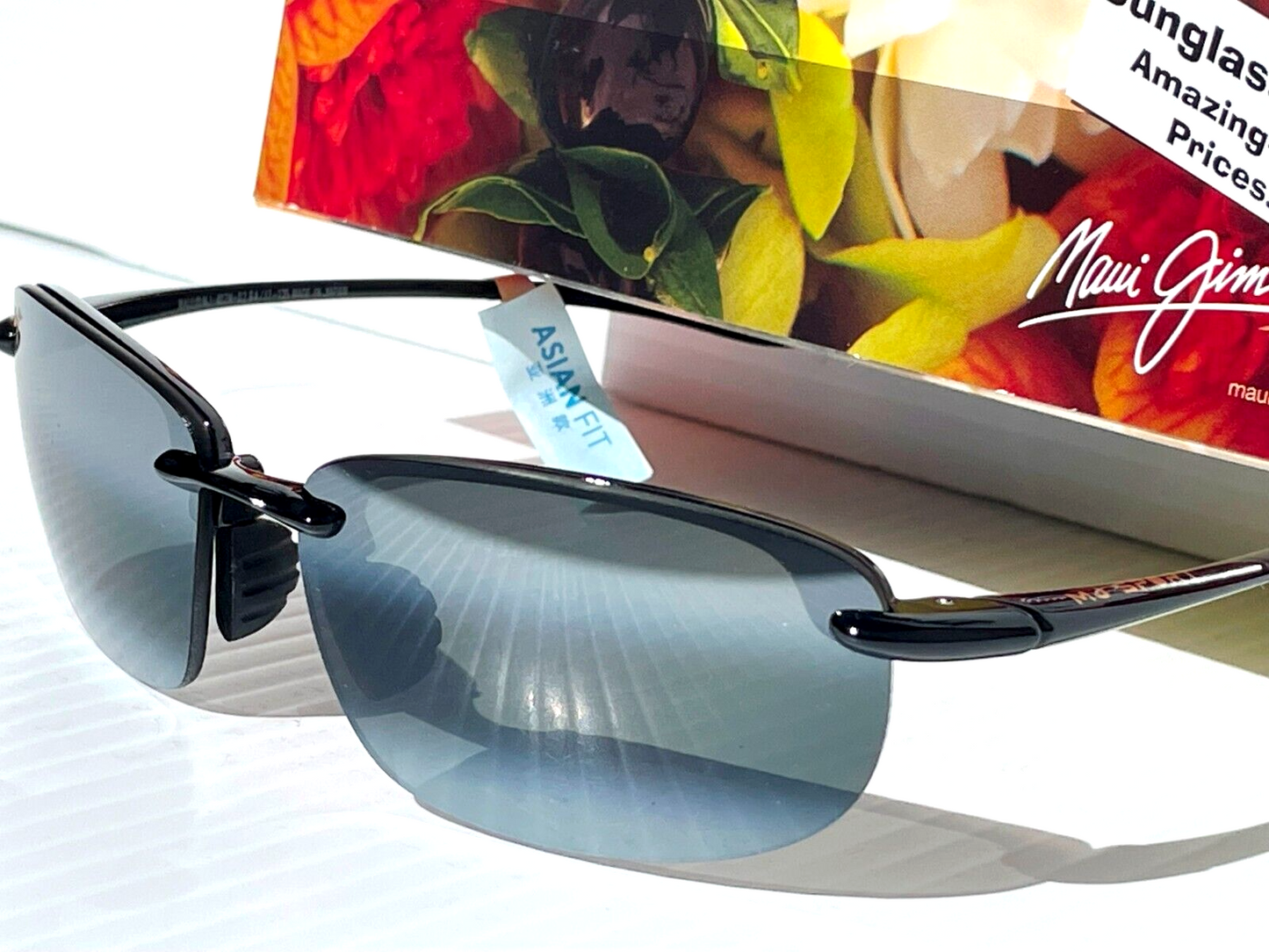 Maui Jim HOOKIPA Gloss Black POLARIZED Grey Lens Sunglass 407N-02