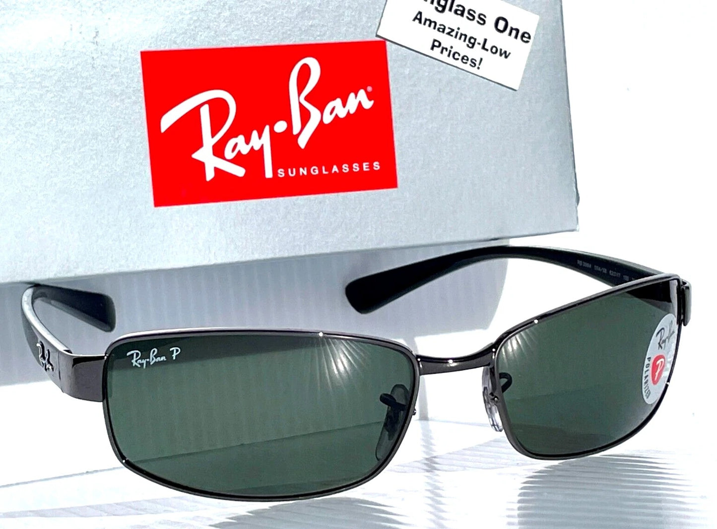 Ray Ban Gunmetal Frame with POLARIZED Dark Green Lens Sunglass RB 3364 004/58