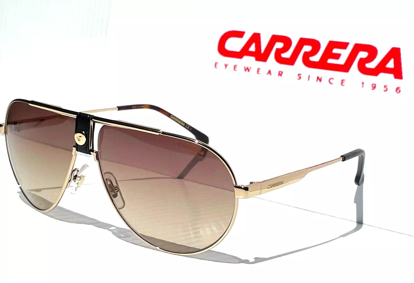 CARRERA Polished Gold Havana Frame Brown Gradient Lens Sunglass 1033/S 06J