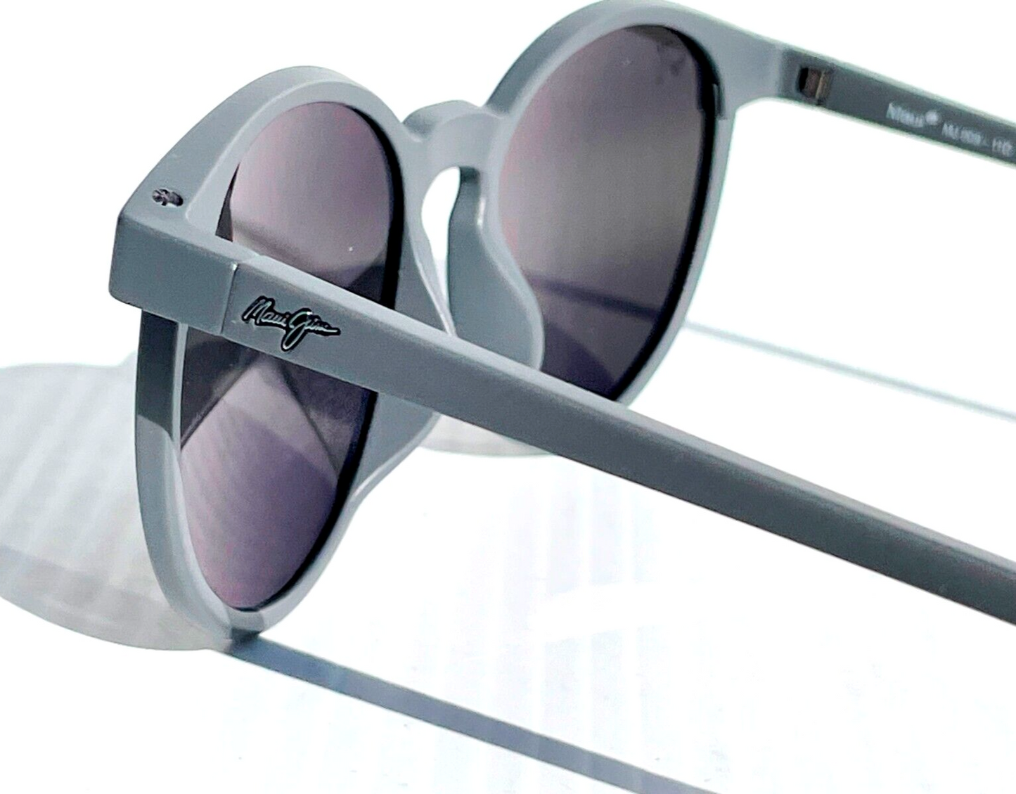 Maui Jim KIAWE Grey Woodgrain Stripe POLARIZED Grey GLASS Sunglass 809-11D
