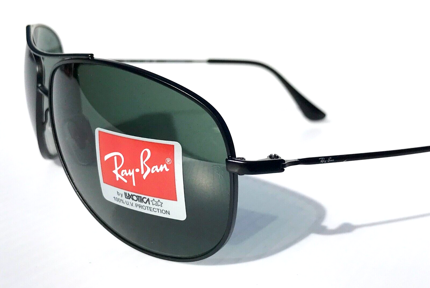 Ray Ban Matte Black AVIATOR Frame Gray Green Lens Sunglass RB 3293 006/71