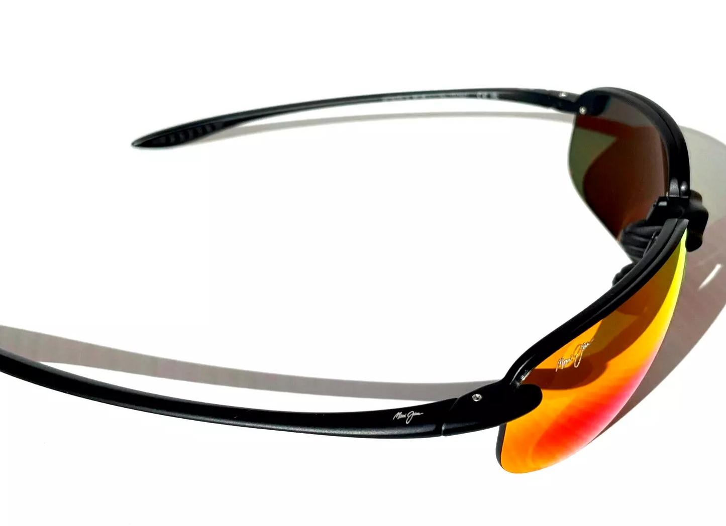Maui Jim HOOKIPA XL Matte Black POLARIZED Lava Ruby Lens Sunglass RM456-02A