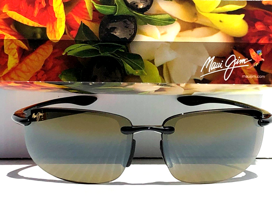 Maui Jim HOOKIPA Gloss Black Frames POLARIZED HCL Bronze Lens Sunglass H407-02