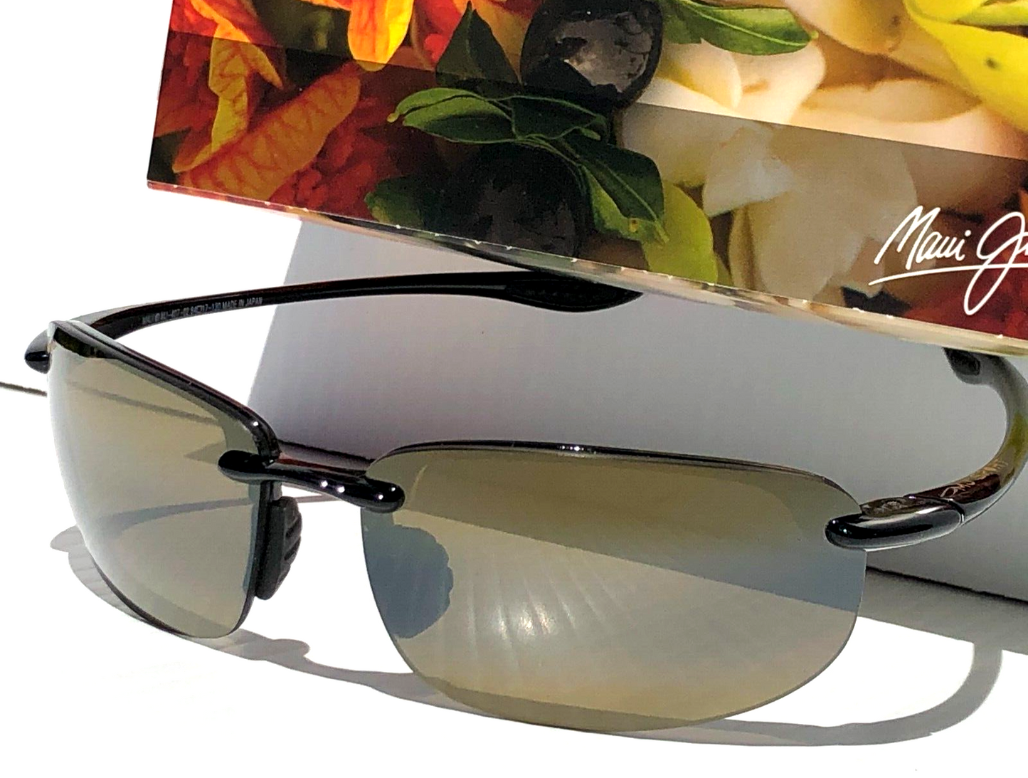 Maui Jim HOOKIPA Gloss Black Frames POLARIZED HCL Bronze Lens Sunglass H407-02