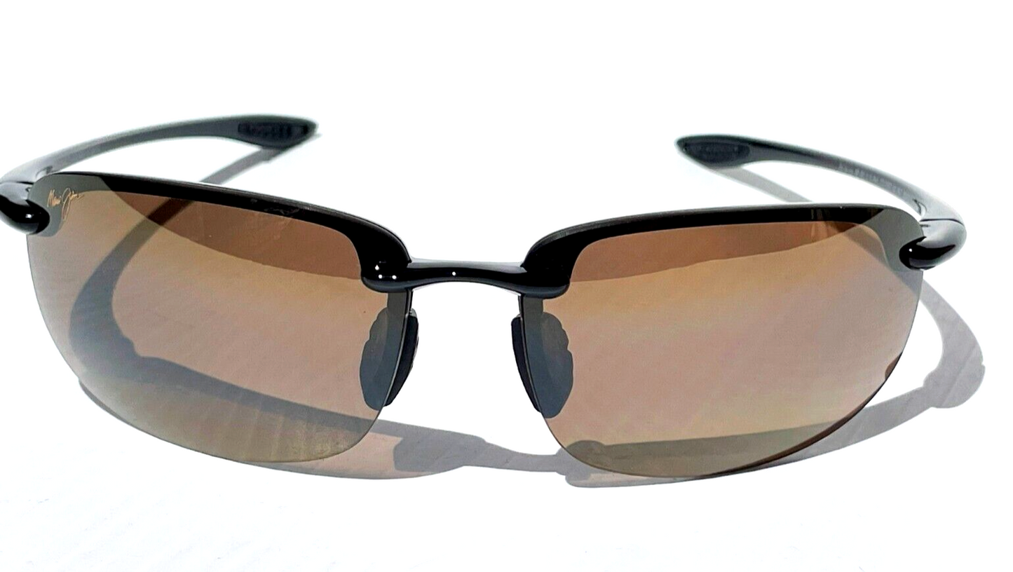 Maui Jim HOOKIPA Gloss Black Frames POLARIZED HCL Bronze Lens Sunglass H407-02
