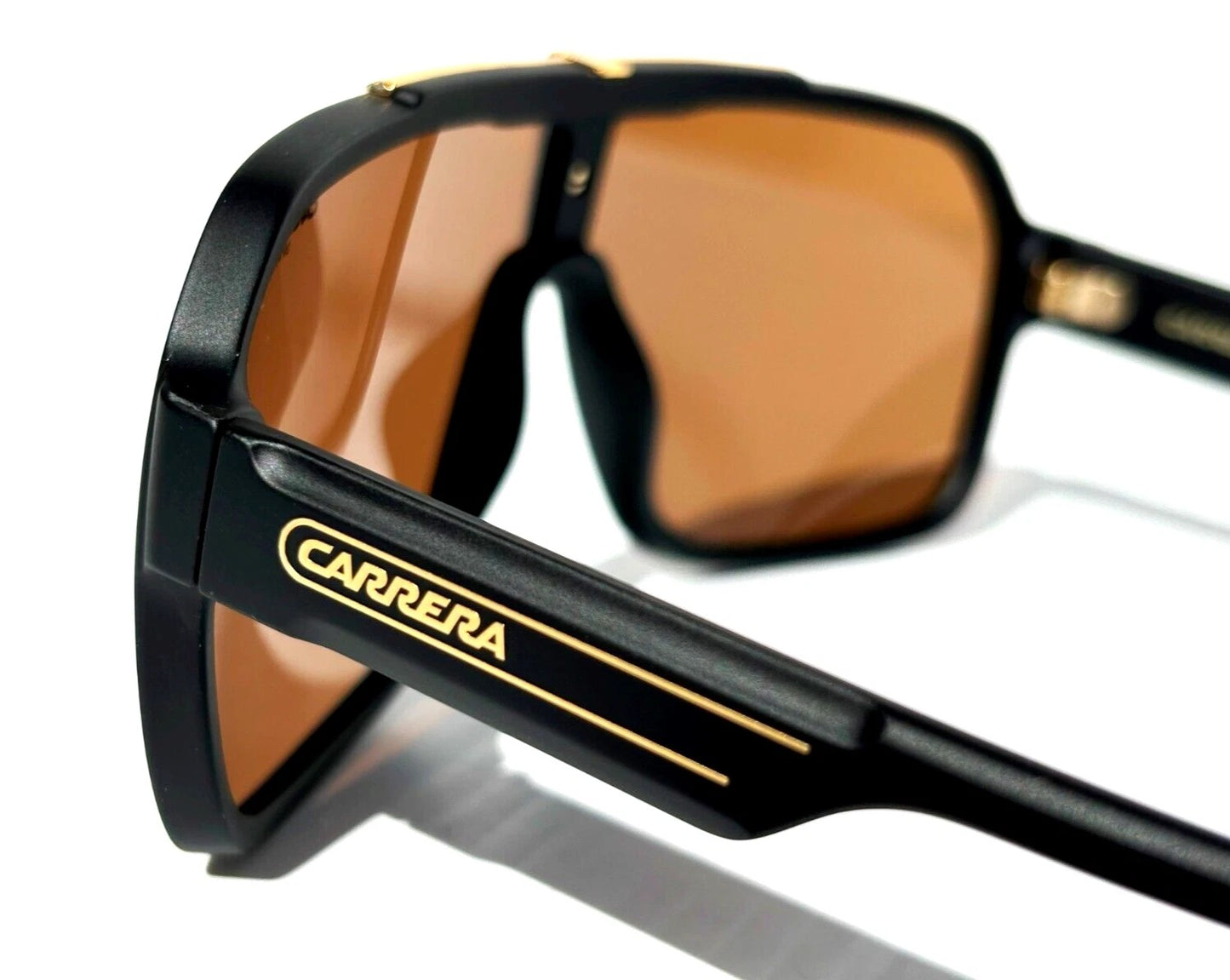 CARRERA Matte Black Gold Frame Gold Brown Lens Sunglass 1014/S I46K1
