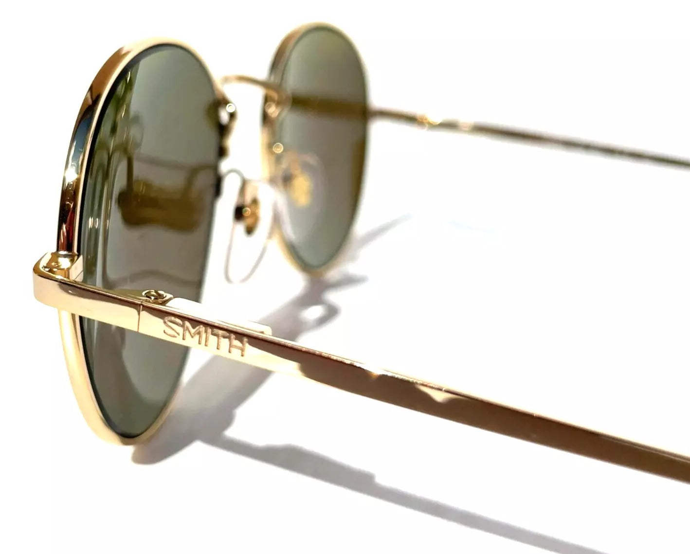 Smith Optics PREP Shiny Gold Frame Carbonic POLARIZED Green Mirror Lens Sunglass 5Z