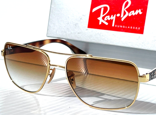 Ray Ban Arista Tortoise Gold Frame Gradient Brown Lens Sunglass RB 3483 001/51