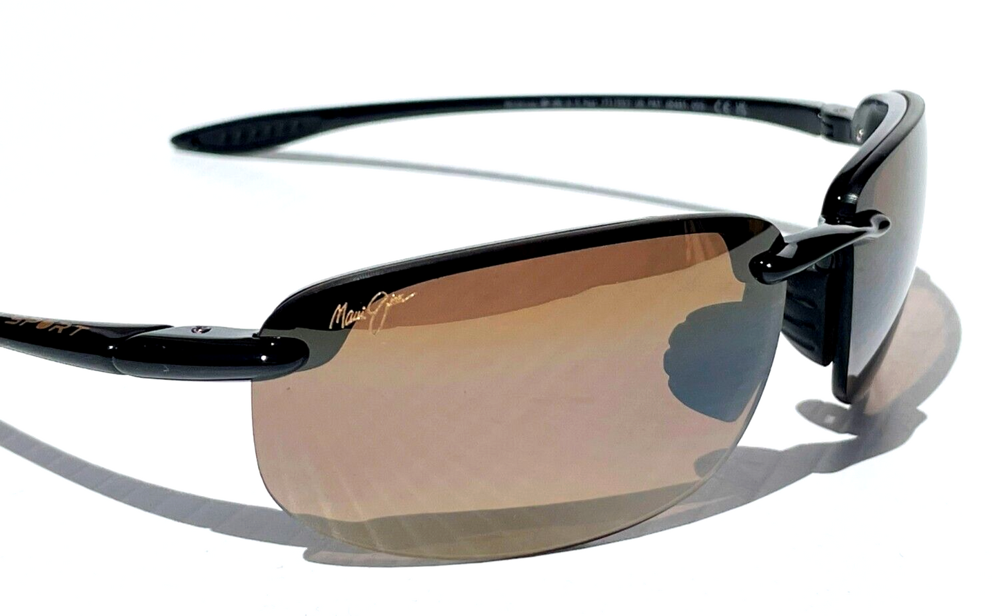 Maui Jim HOOKIPA Gloss Black Frames POLARIZED HCL Bronze Lens Sunglass H407-02