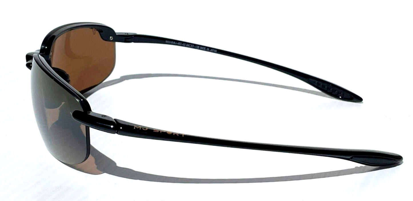 Maui Jim HOOKIPA Gloss Black Frames POLARIZED HCL Bronze Lens Sunglass H407-02